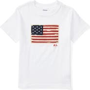 Polo Ralph Lauren Kids' American Flag Appliqué Cotton T-Shirt