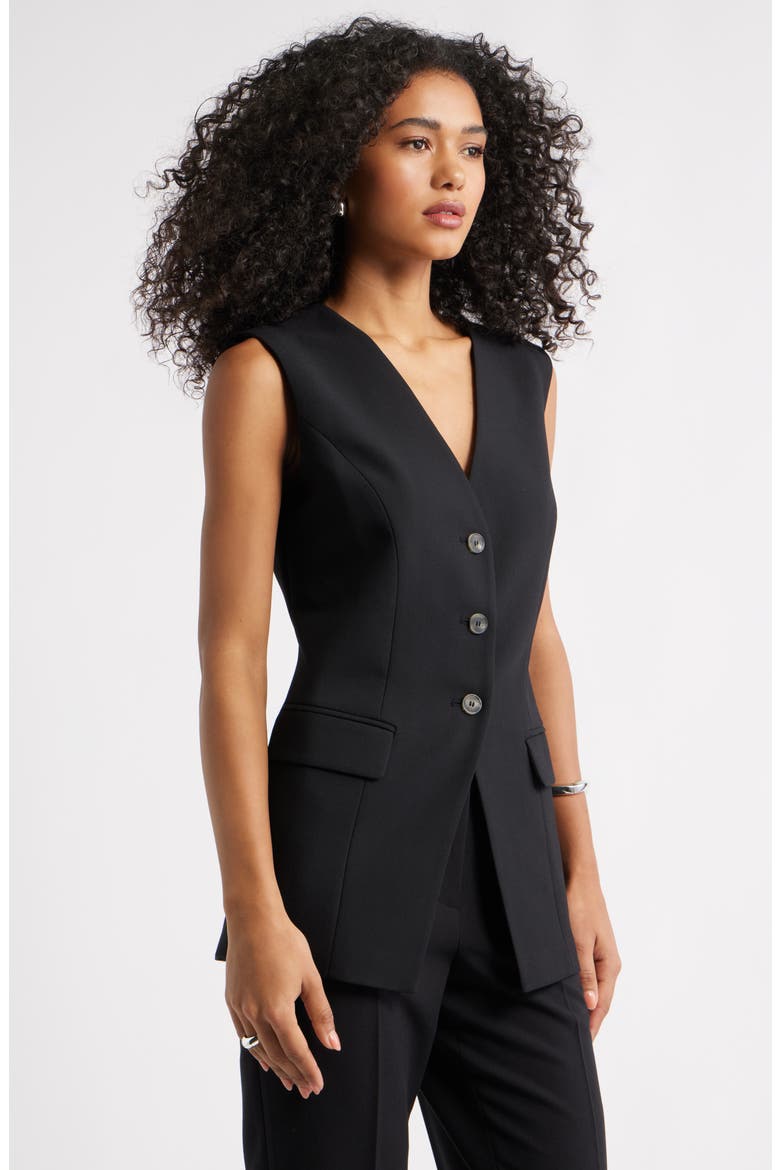 Icon Twill Relaxed Vest, Alternate, color, BLACK