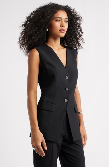 Open Edit The Icon Collarless Vest | Nordstrom