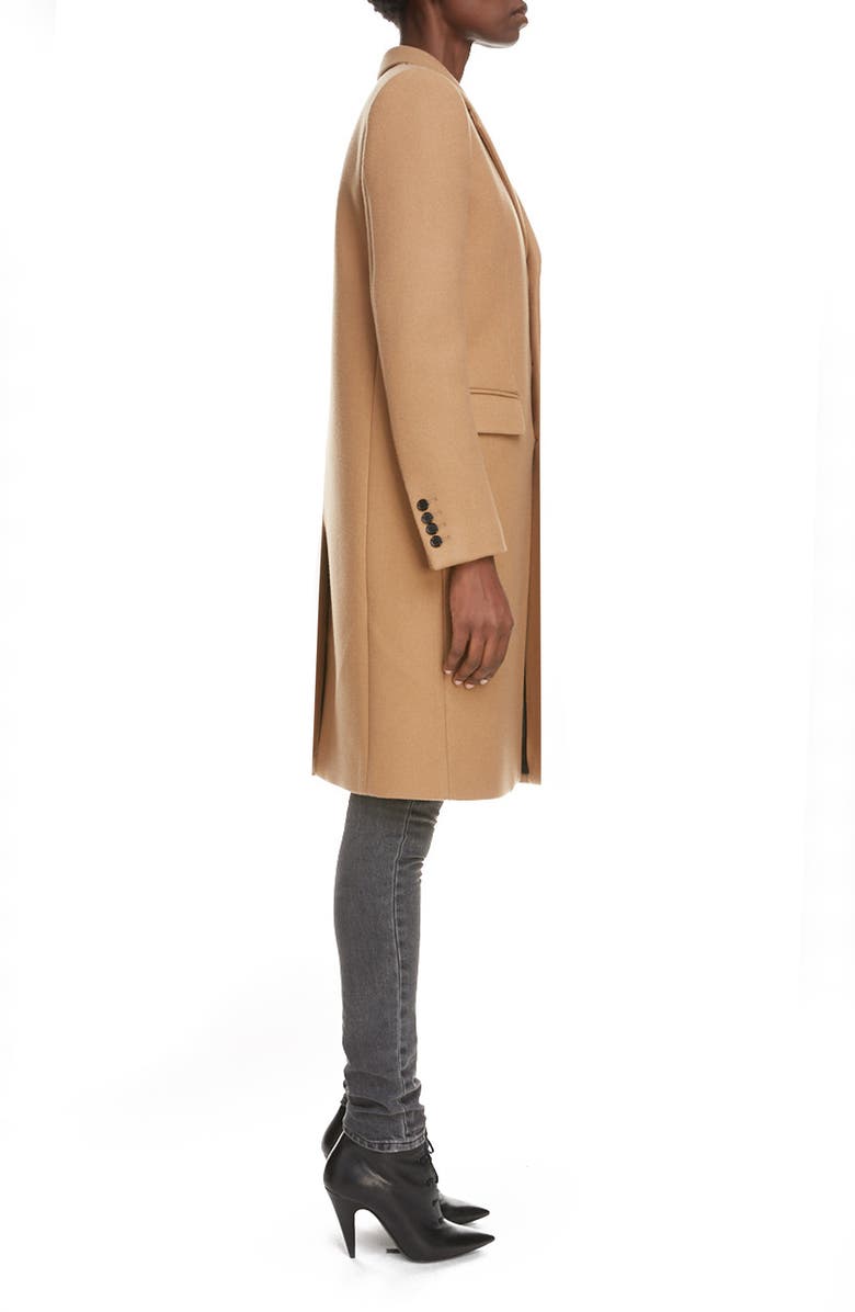 Saint Laurent Three-Quarter Cashmere Coat, Alternate, color,