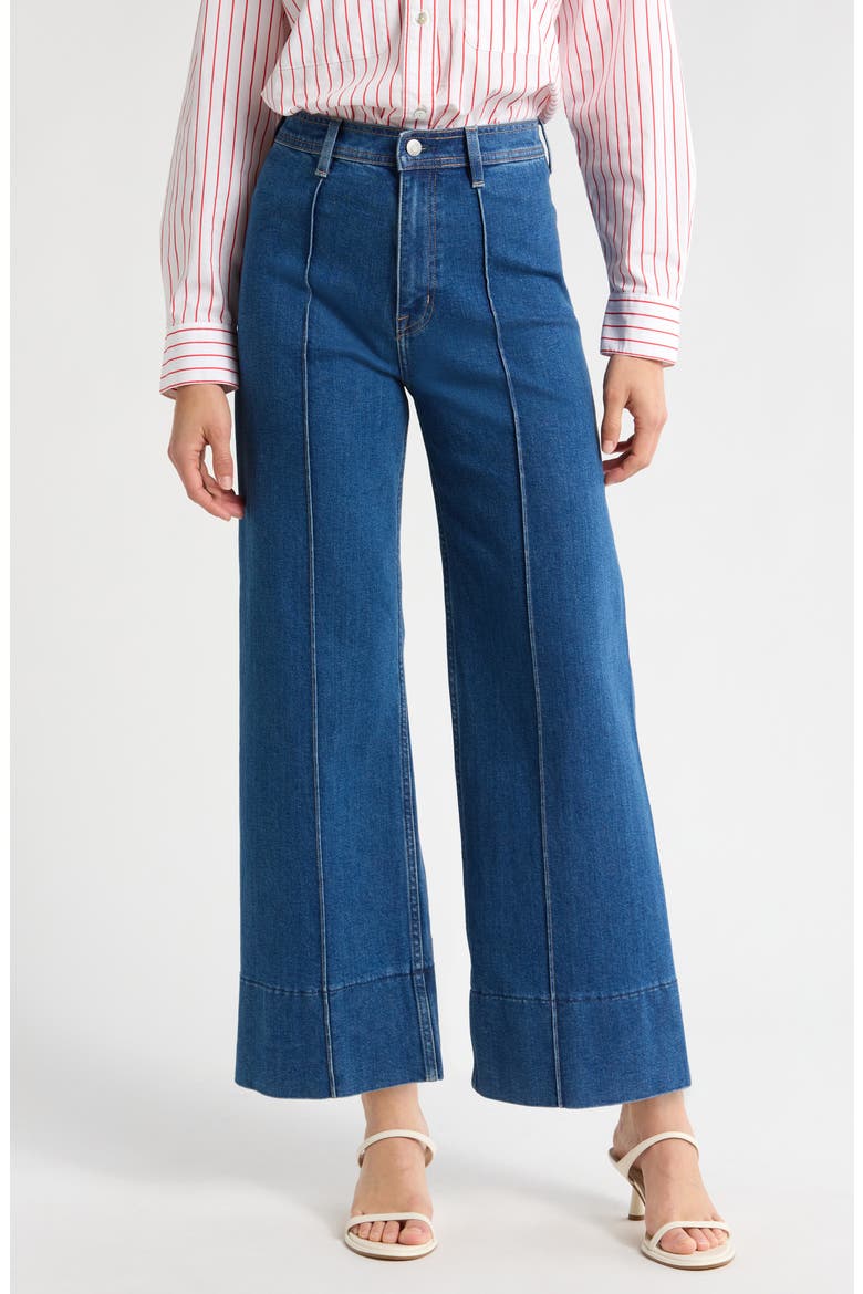 Penny Pintuck High Waist Ankle Wide Leg Jeans, Main, color, COUNTRY CLUB