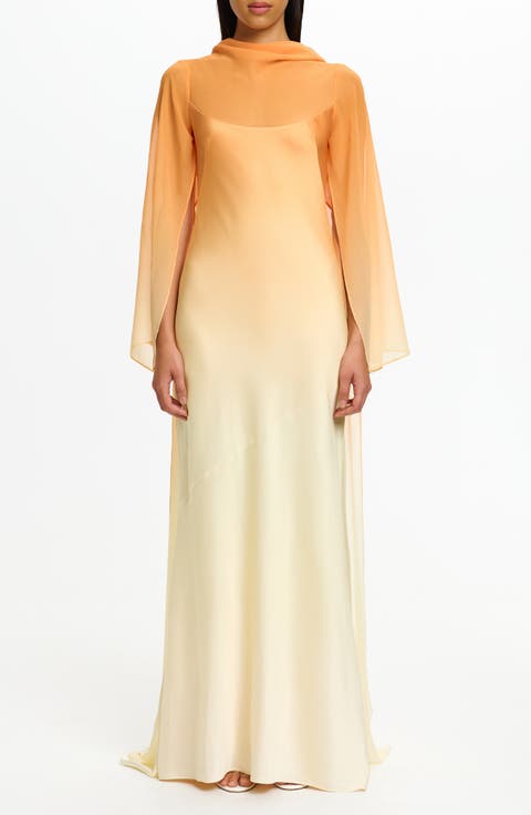 Devlyn Ombré Long Sleeve Gown