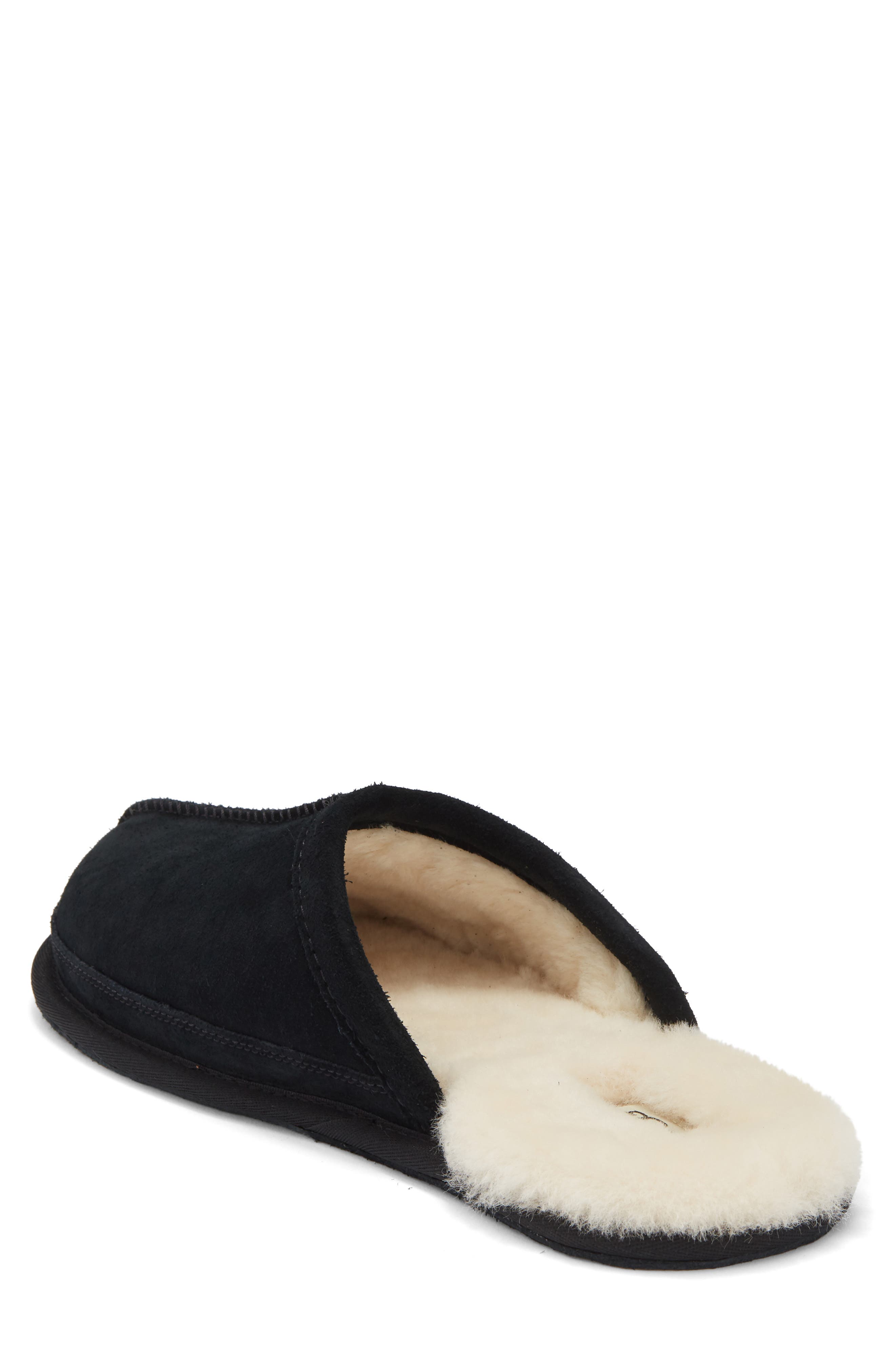 Vanwyn Faux Shearling Scuff Slipper, Alternate, color, BLACK
