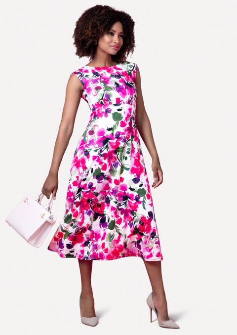 Luna Boat Neck Sleeveless Midi Dress