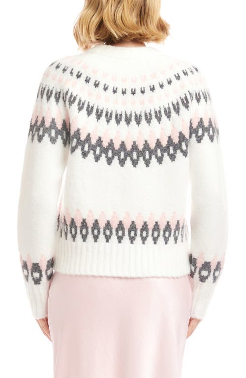 Karen Kane Fair Isle Jacquard Sweater In White