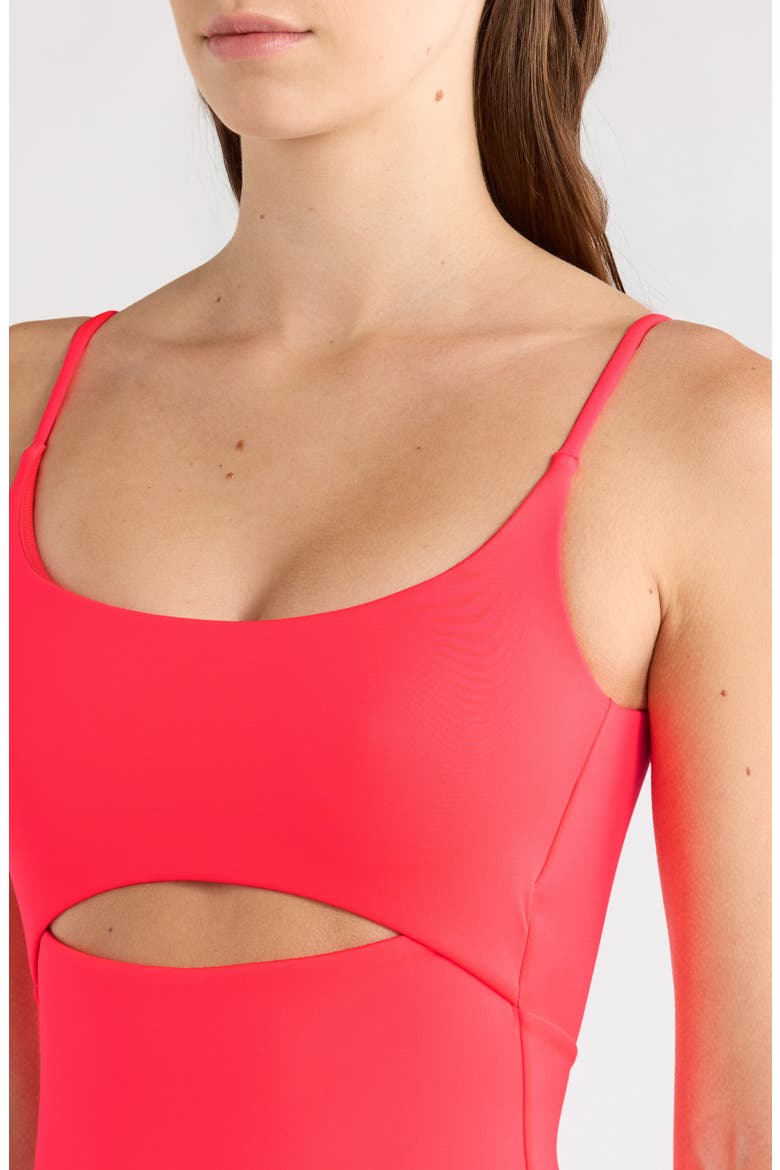 Peak Cutout One-Piece Swimsuit, Alternate, color, RESCUE NEON RED