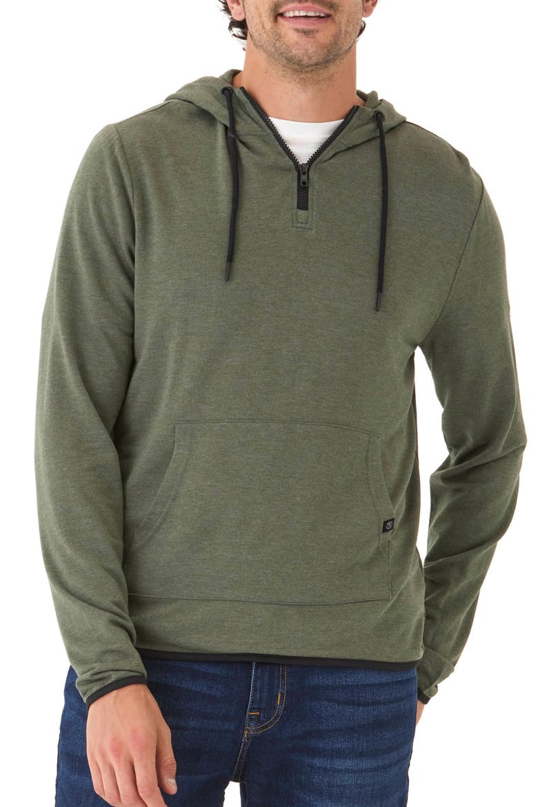 Khris Zip Hoodie, Main, color, HEATHER RANGER GREEN