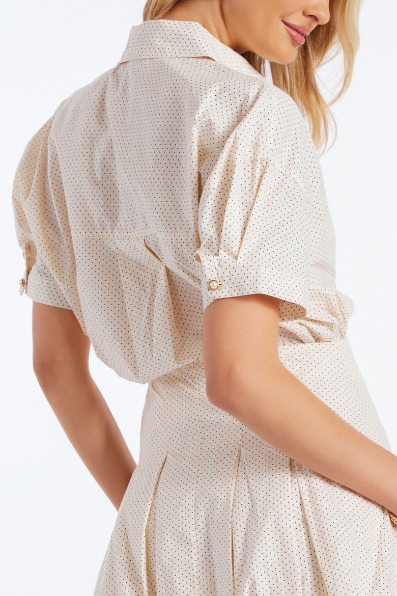 Palma Poplin Top, Alternate, color, Micro Polka Dot