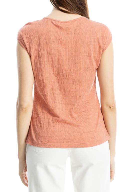 Max Studio Textured Side Gather Top In Orange