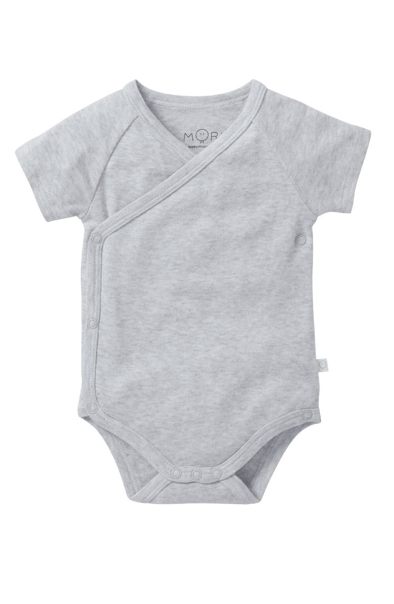 MORI Short Sleeve Wrapover Bodysuit, Main, color, Grey