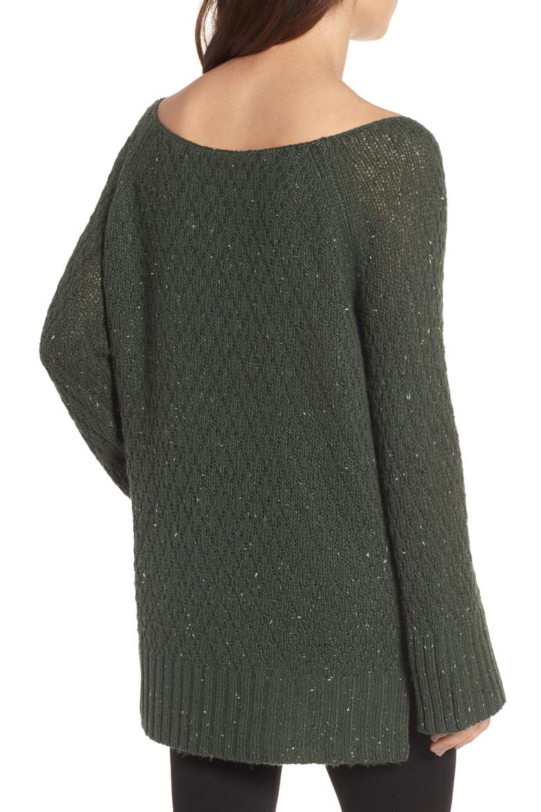 Slouchy Tunic Sweater, Alternate, color, GREEN WOOD