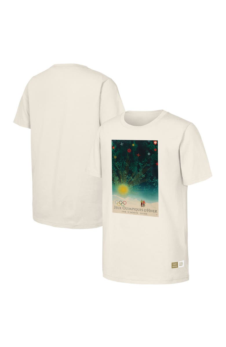 Outerstuff Men's  Natural 1948 St. Moritz Games Olympic Heritage T-Shirt, Alternate, color, 