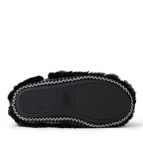 Dearfoams Beth Faux Fur Fold Down Fuzzy Bootie Slipper In Black