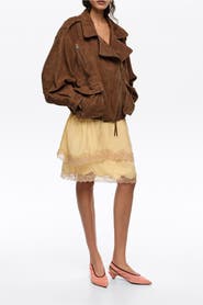 Bimba y Lola Double-Front Suede Jacket