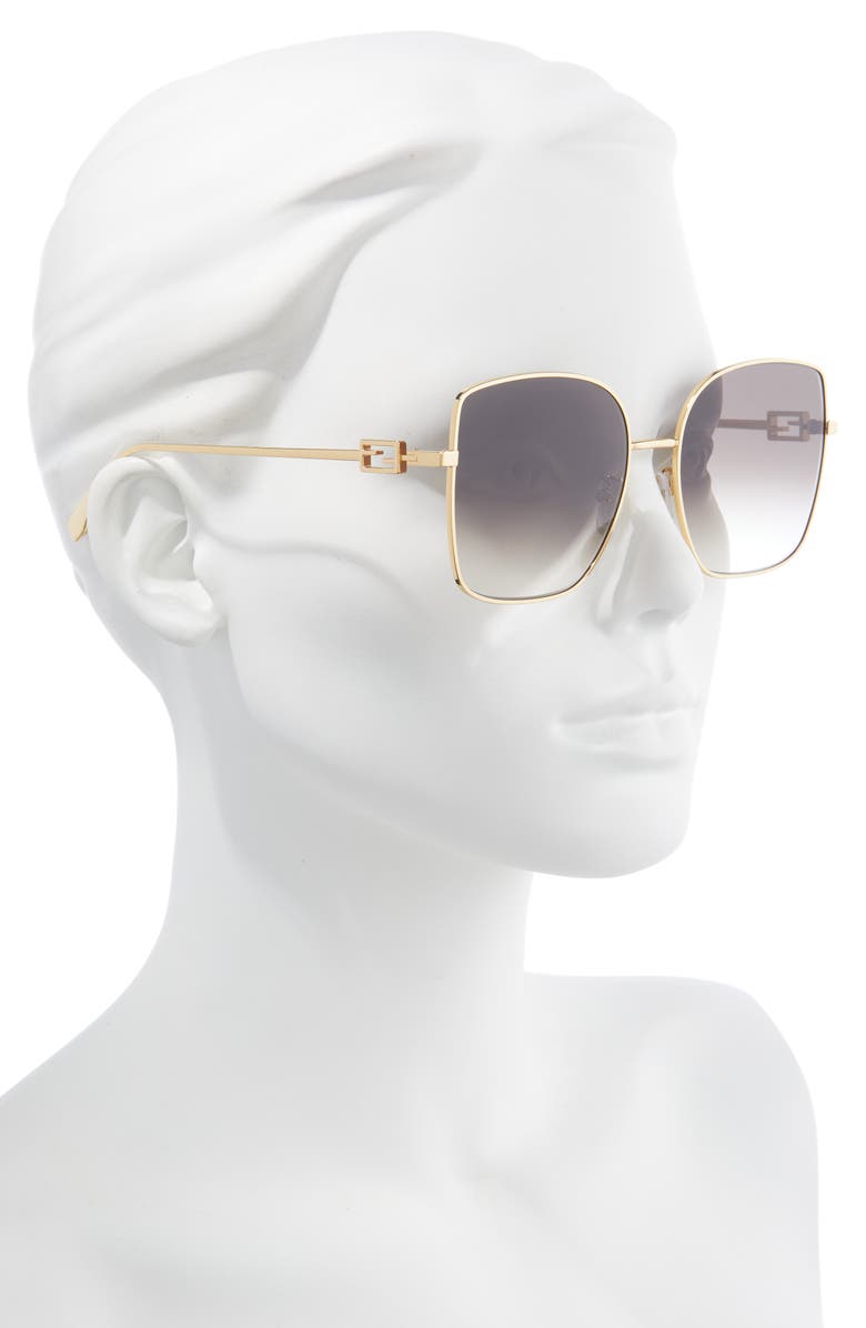 Fendi 'Fendi Baguette 59mm Geometric Sunglasses, Alternate, color,