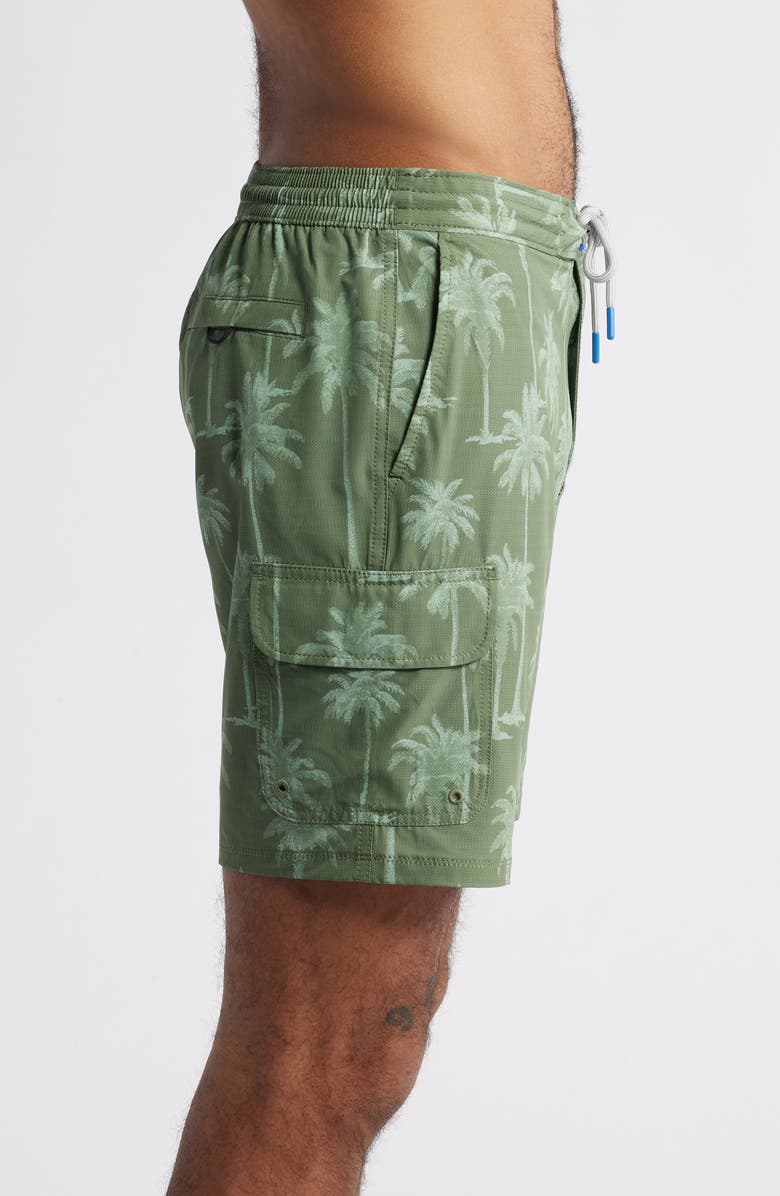 Tommy Bahama Baja Palmero Swim Trunks, Alternate, color, Army Green
