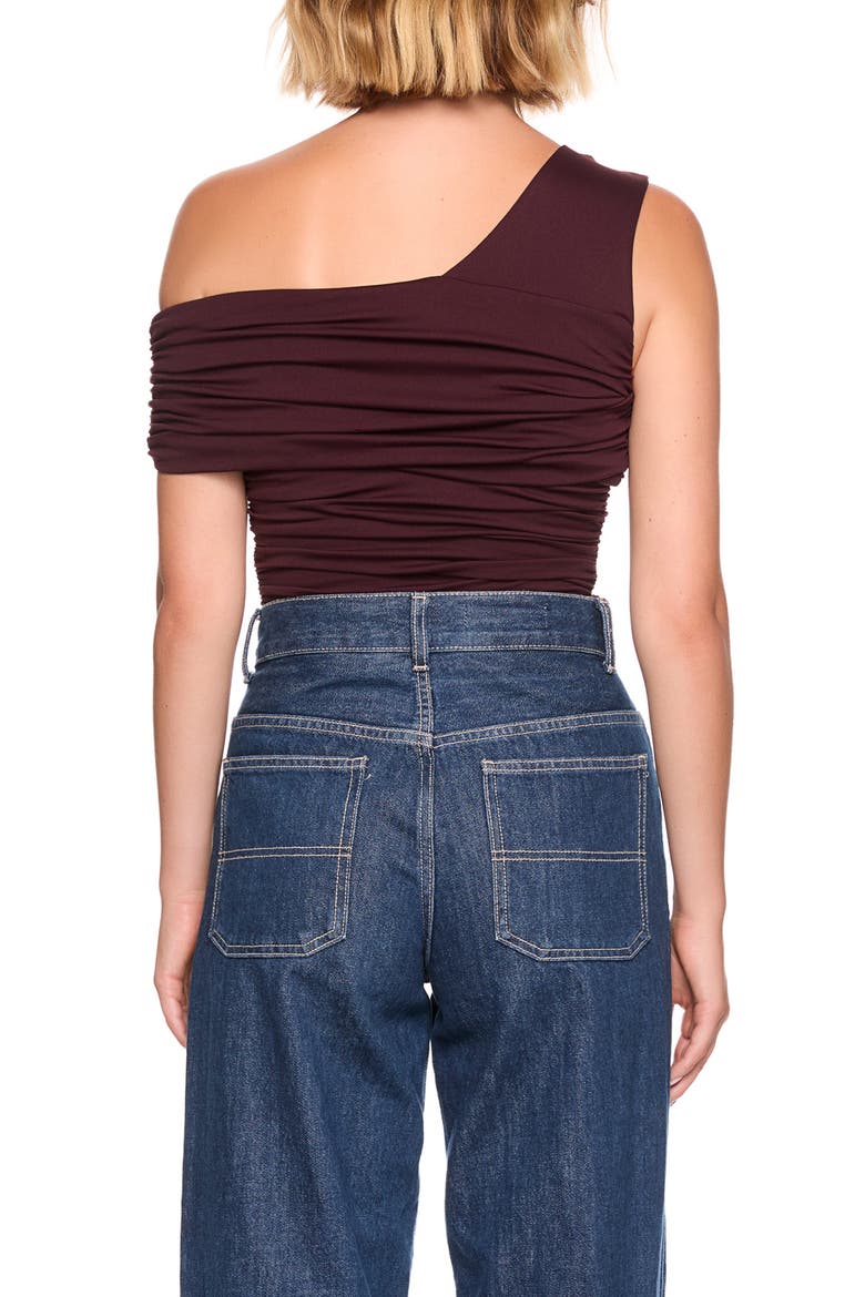 One-Shoulder Gathered Knit Top, Alternate, color, SHIRAZ