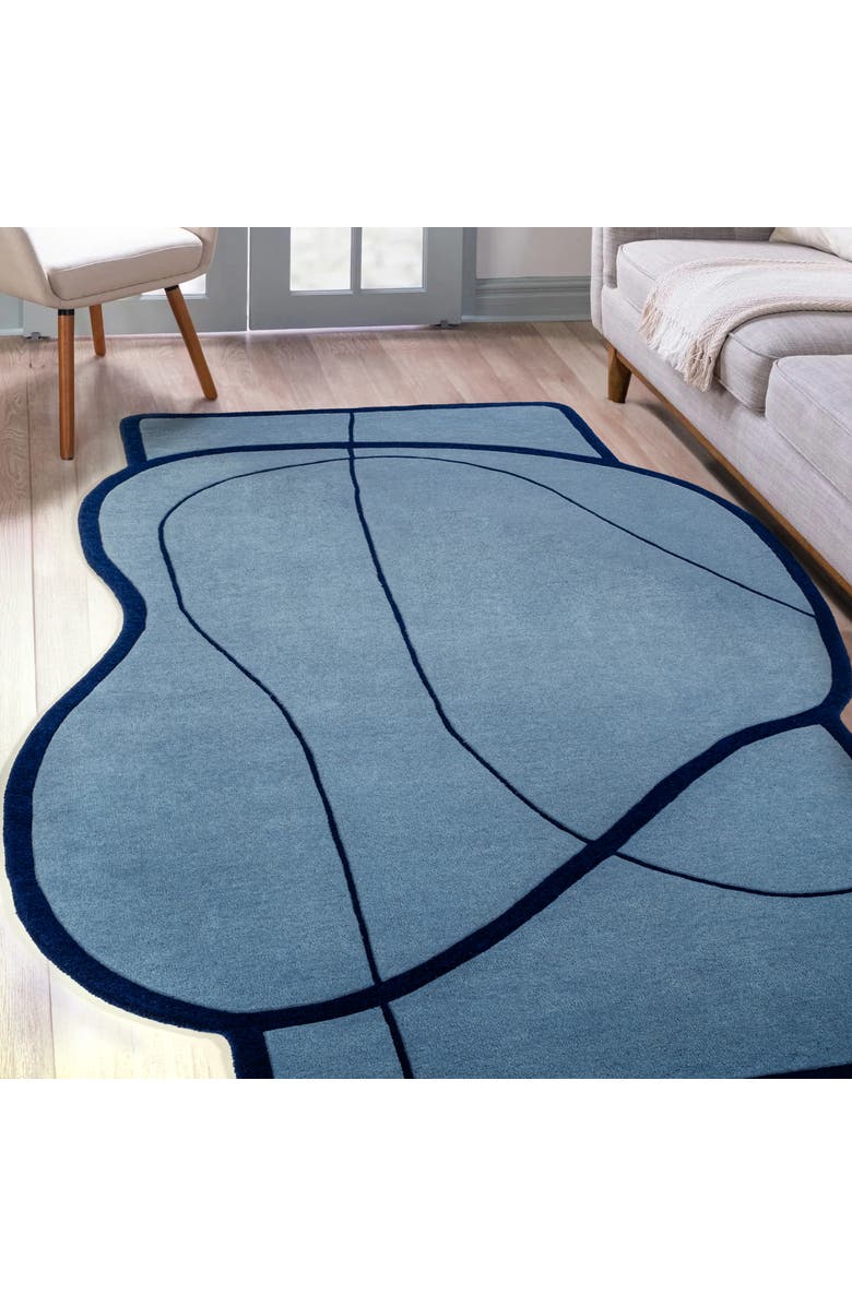 JONATHAN Y Mosaic Coastal Geometric Border Handwoven Wool Area Rug, Alternate, color, 