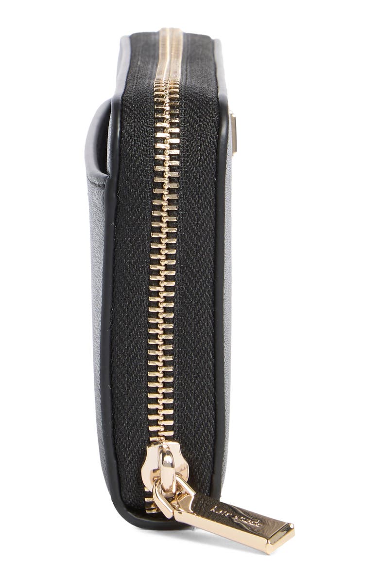 Kate Spade New York kenzie patent leather zip wallet, Alternate, color, Black