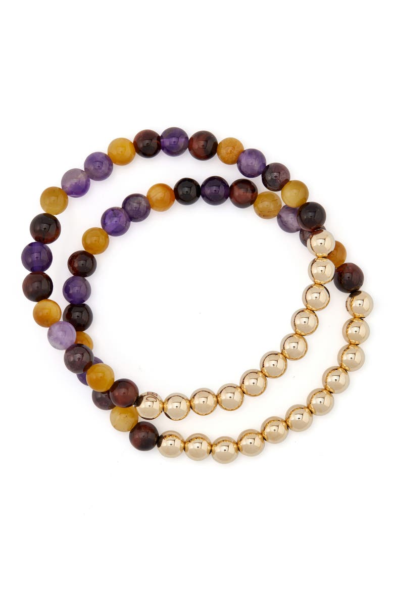 N19 Anxiety Free Set of 2 Healer's Bracelets, Alternate, color, YELLOW GOLD