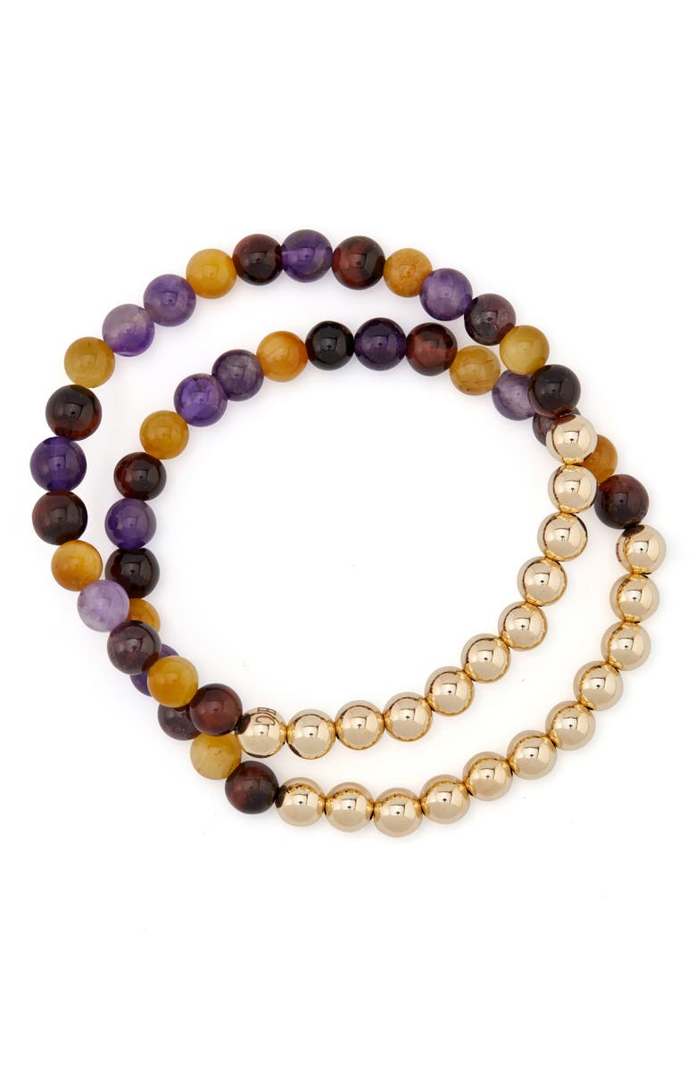 The Healer’s Collection N19 Anxiety Free Set of 2 Healer's Bracelets, Alternate, color, Yellow Gold