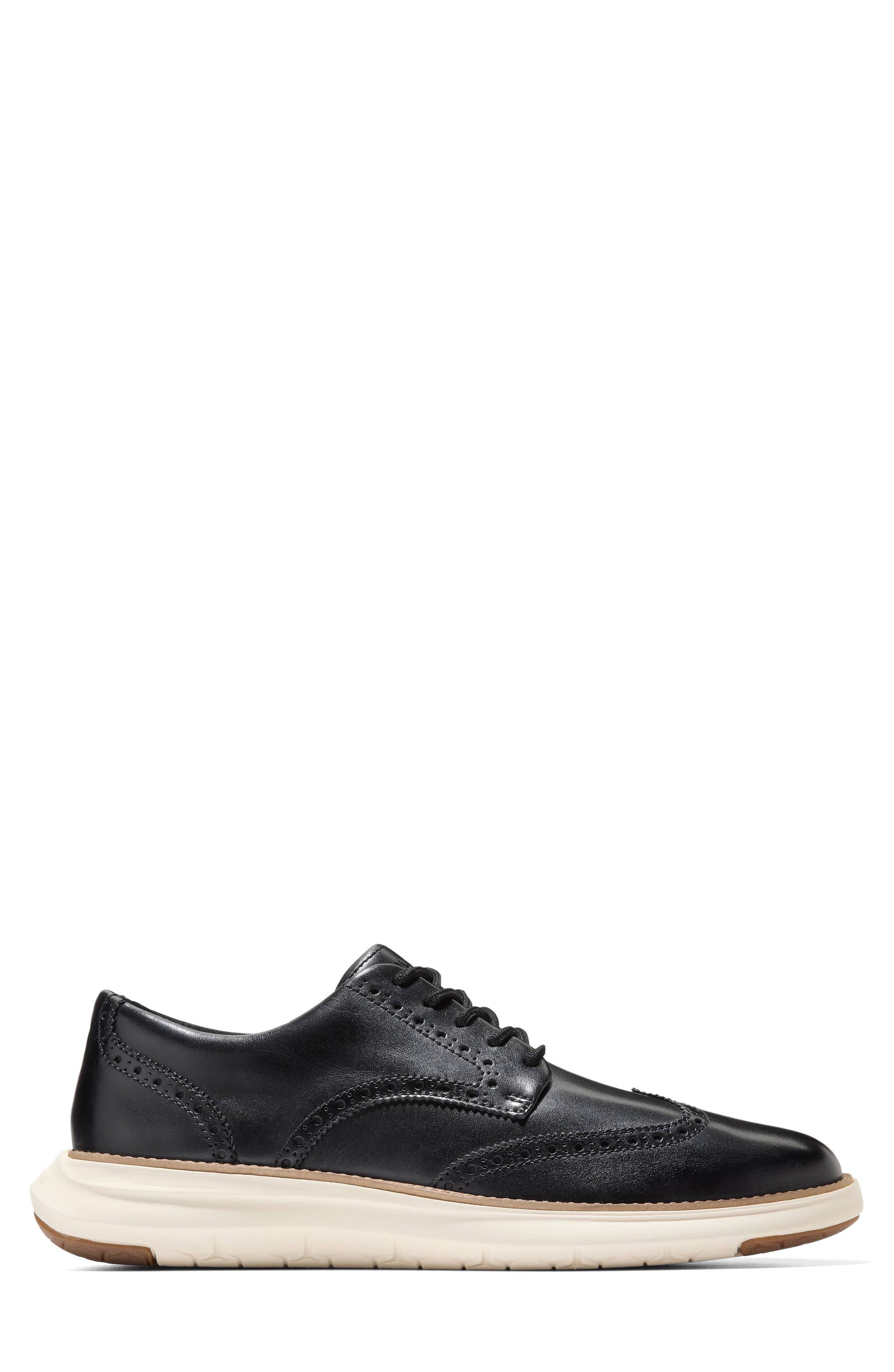 Cole Haan Grand Remix Wingtip Oxford Sneaker, Alternate, color, Black / Ivory