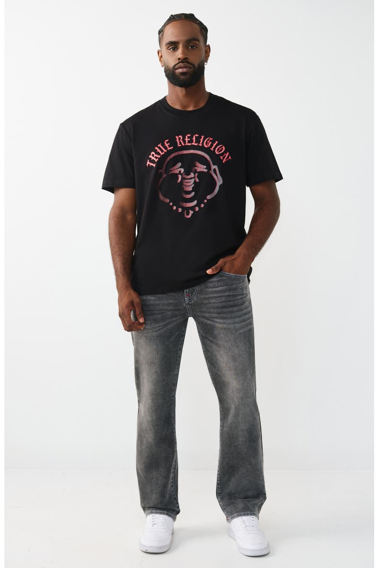 Studded Buddha Graphic T-Shirt, Alternate, color, JET BLACK