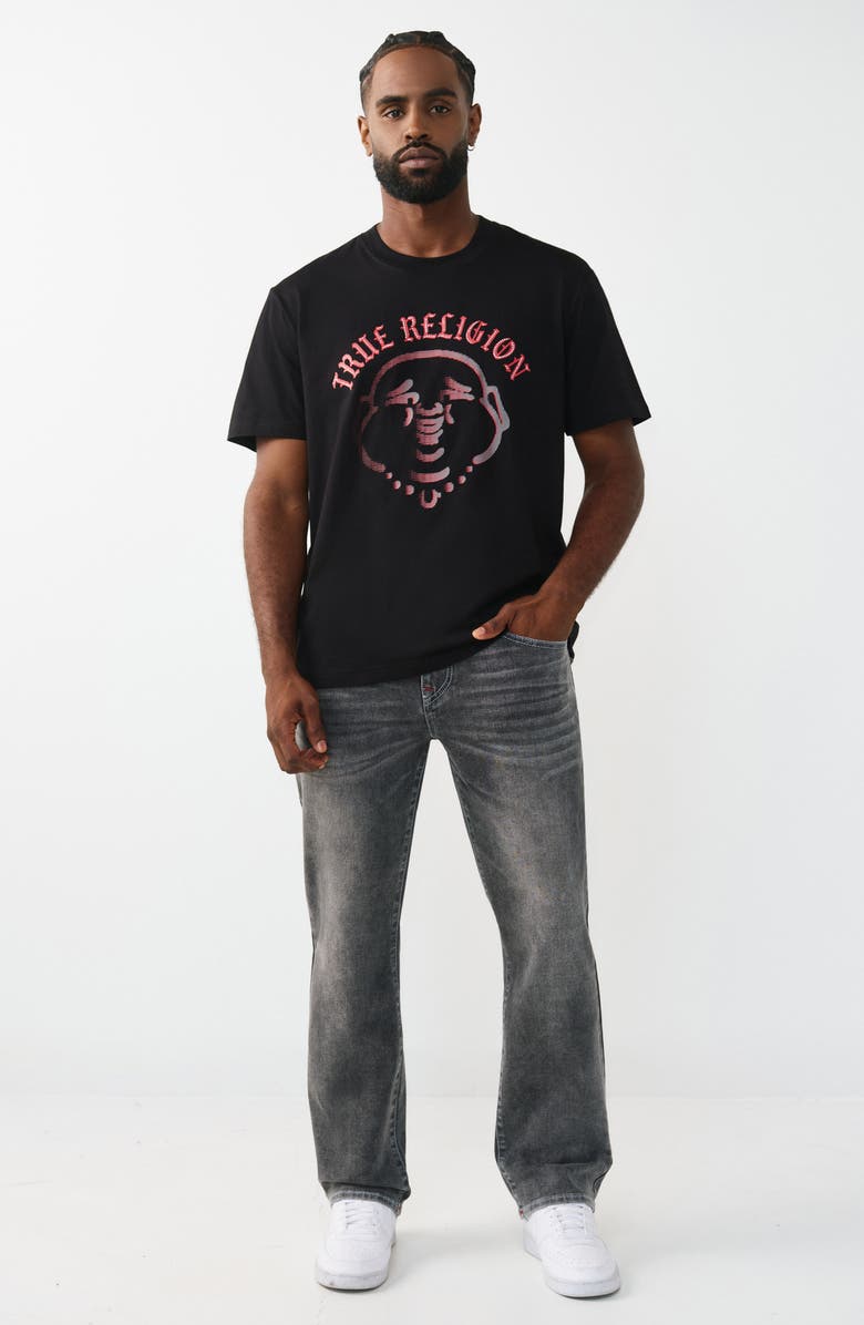 True Religion Studded Buddha Graphic T-Shirt, Alternate, color, Jet Black