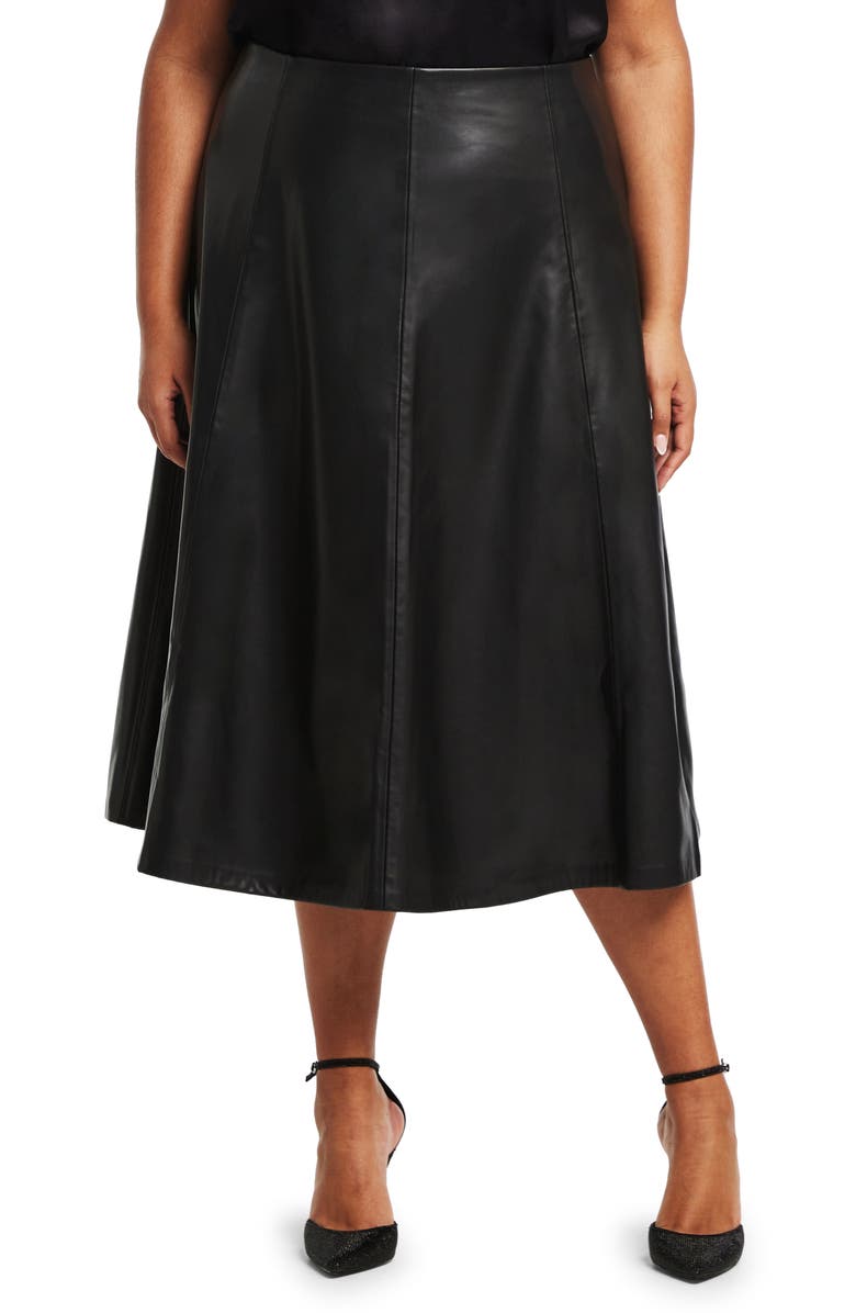 Estelle Ashdown Faux Leather A-Line Skirt, Main, color, 