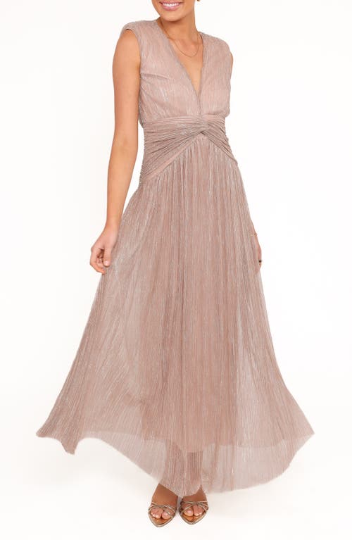 Petal And Pup Petal & Pup Cara Metallic Maxi Dress In Neutral