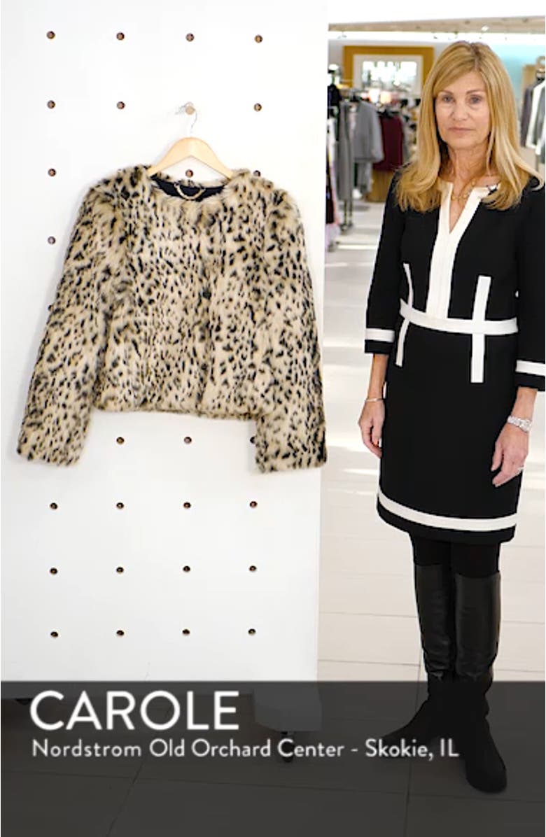 J. Crew Crop Faux Snow Leopard Fur Coat, sales video thumbnail