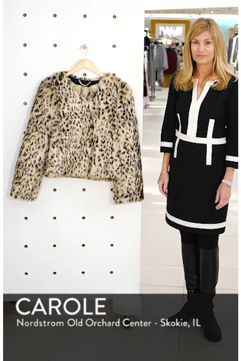 J. Crew Crop Faux Snow Leopard Fur Coat video