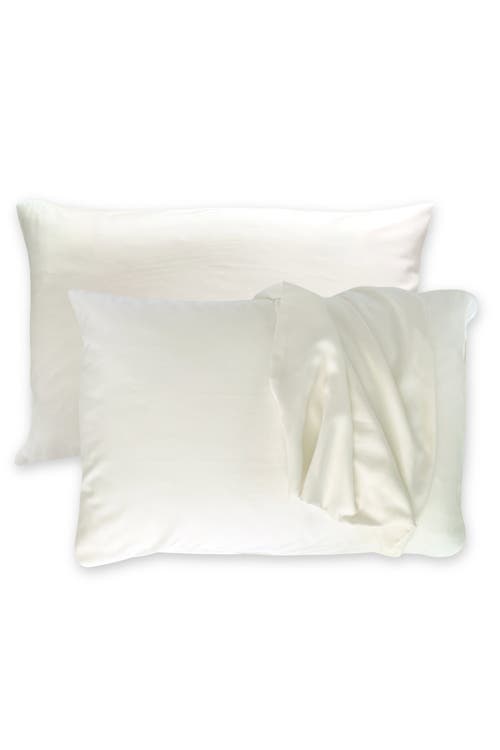 Bedvoyage Luxury 100% Viscose Cooling Pillowcase Set In White