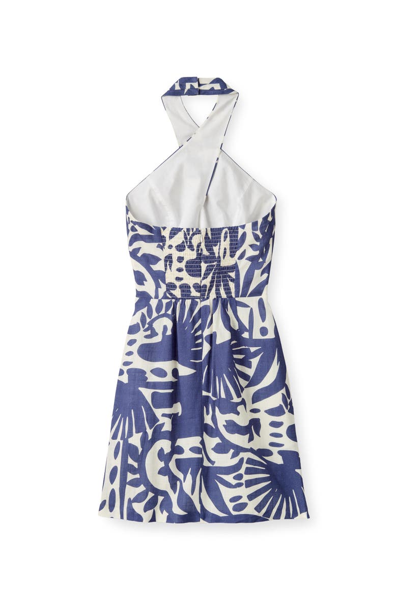 Cartolina Moran Halter Mini Dress, Alternate, color, Coastal Indigo