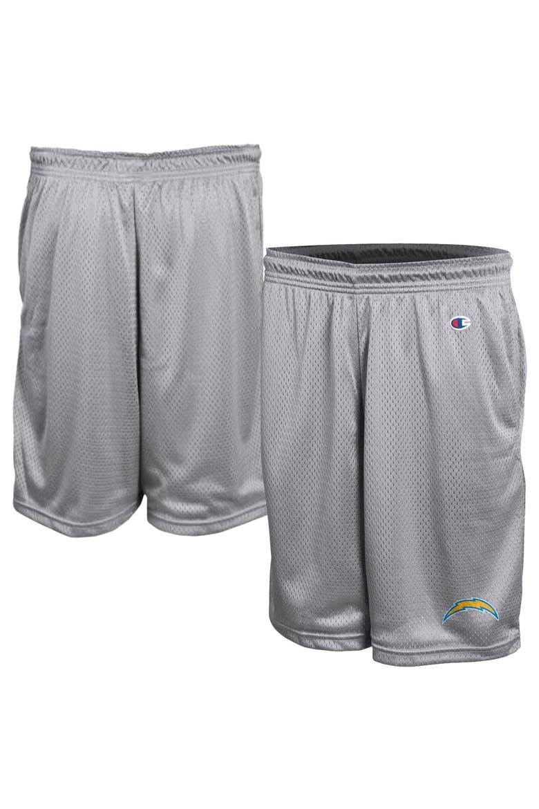 Men's Champion Gray Los Angeles Chargers Classic Mesh Shorts, Main, color, Gray