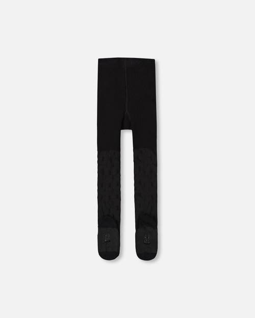 Deux Par Deux Knit Tights In Black