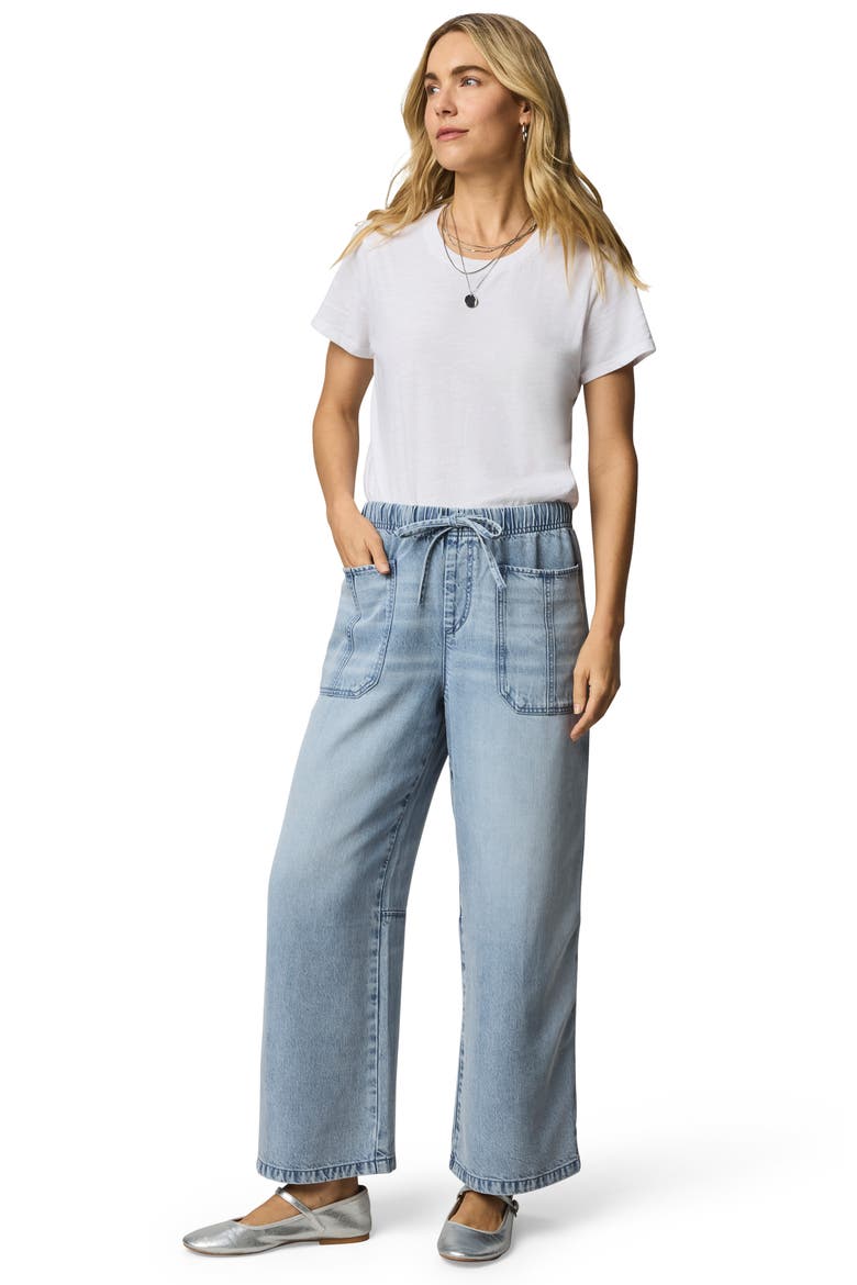 Denim Drawstring Pants, Alternate, color, MEDIUM WASH