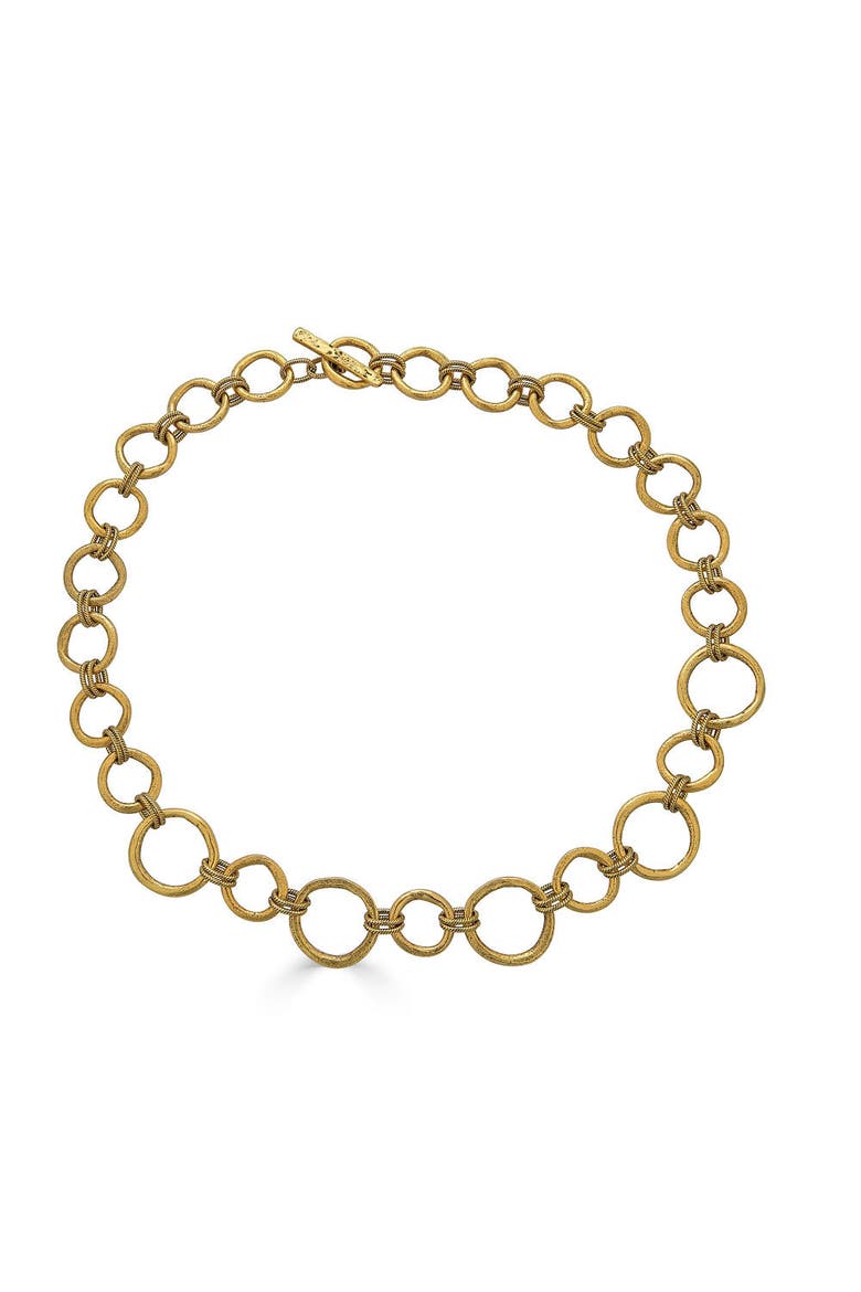 Sculpted Circle Necklace, Main, color, Gold