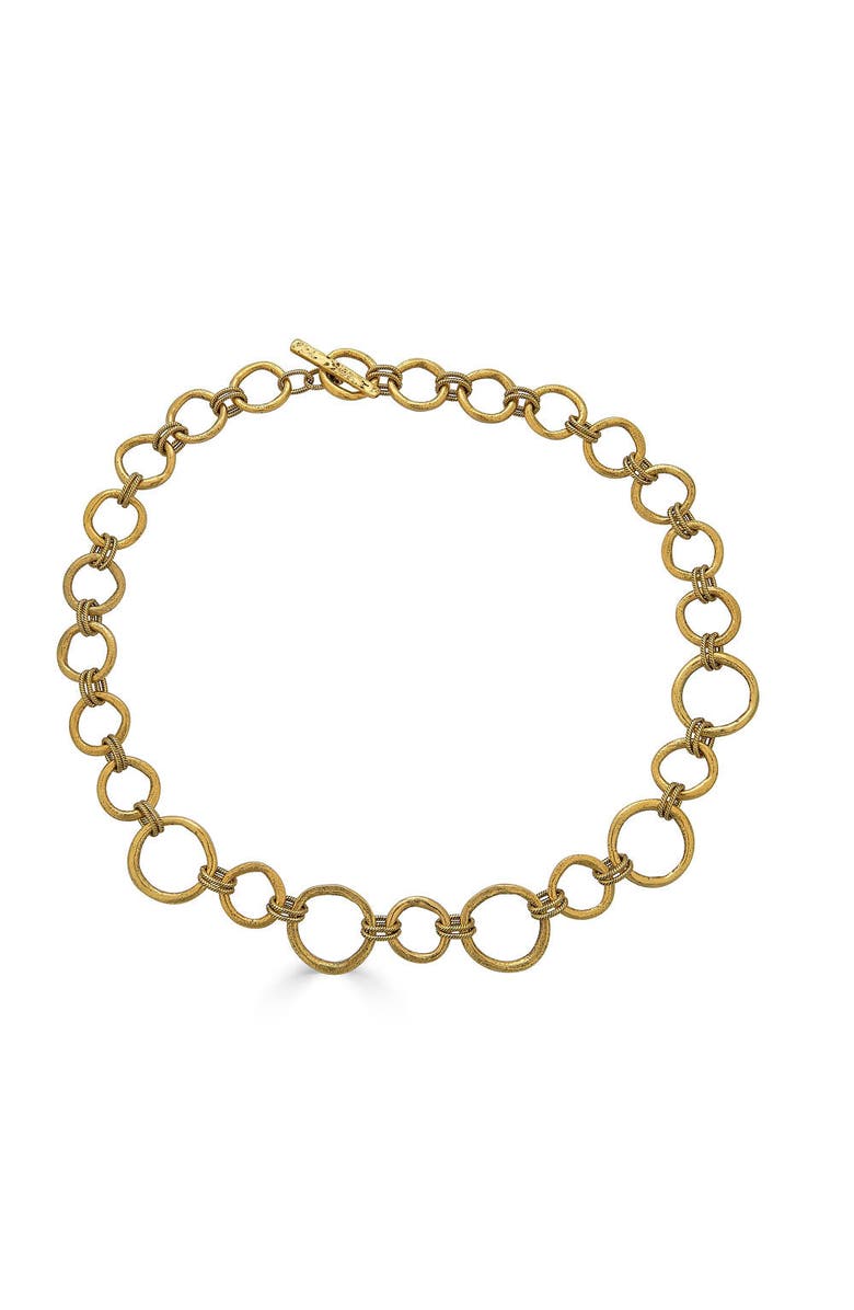 Loni Paul Jewelry Sculpted Circle Necklace, Main, color, Gold