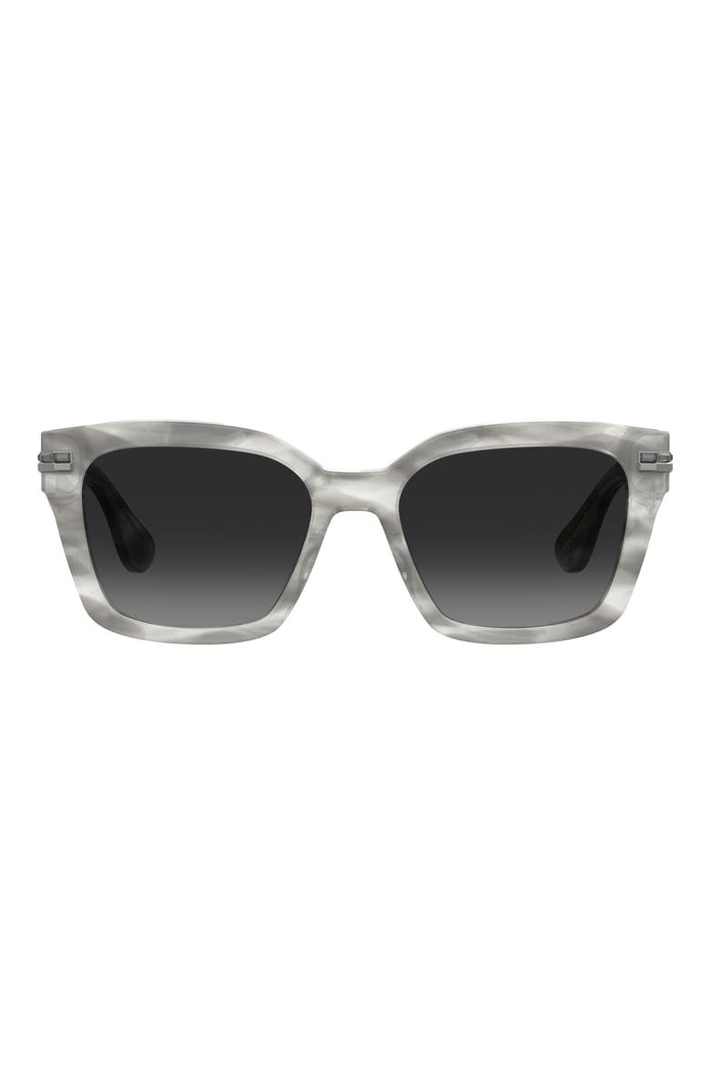 54mm Gradient Polarized Square Sunglasses, Main, color, GREY HAVANA/ DARK GREY SF