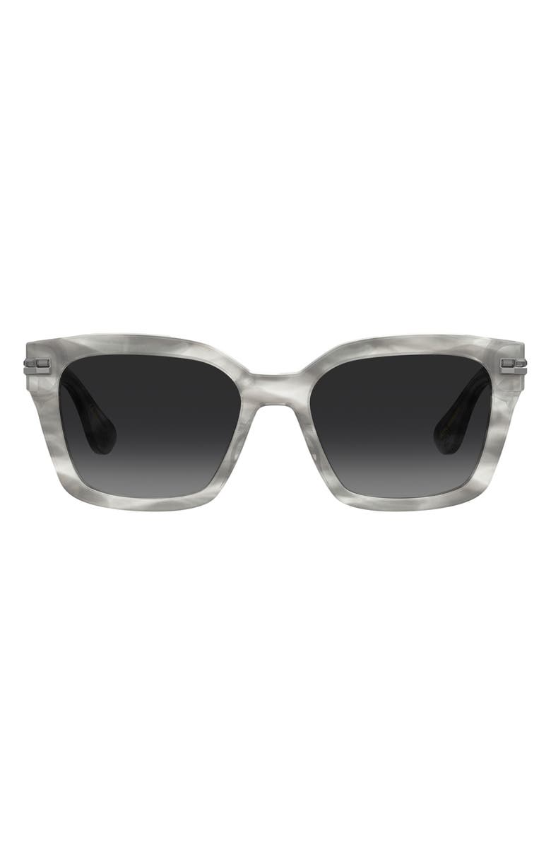 Stuart Weitzman 54mm Gradient Polarized Square Sunglasses, Main, color, Grey Havana/ Dark Grey Sf