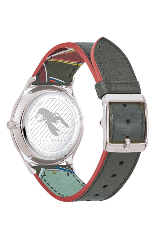 Ted Baker Manhatt Leather Strap Watch, 40mm In Silver-tone