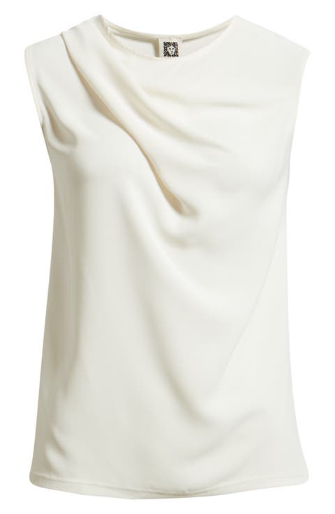 Asymmetric Sleeveless Cowl Neck Top