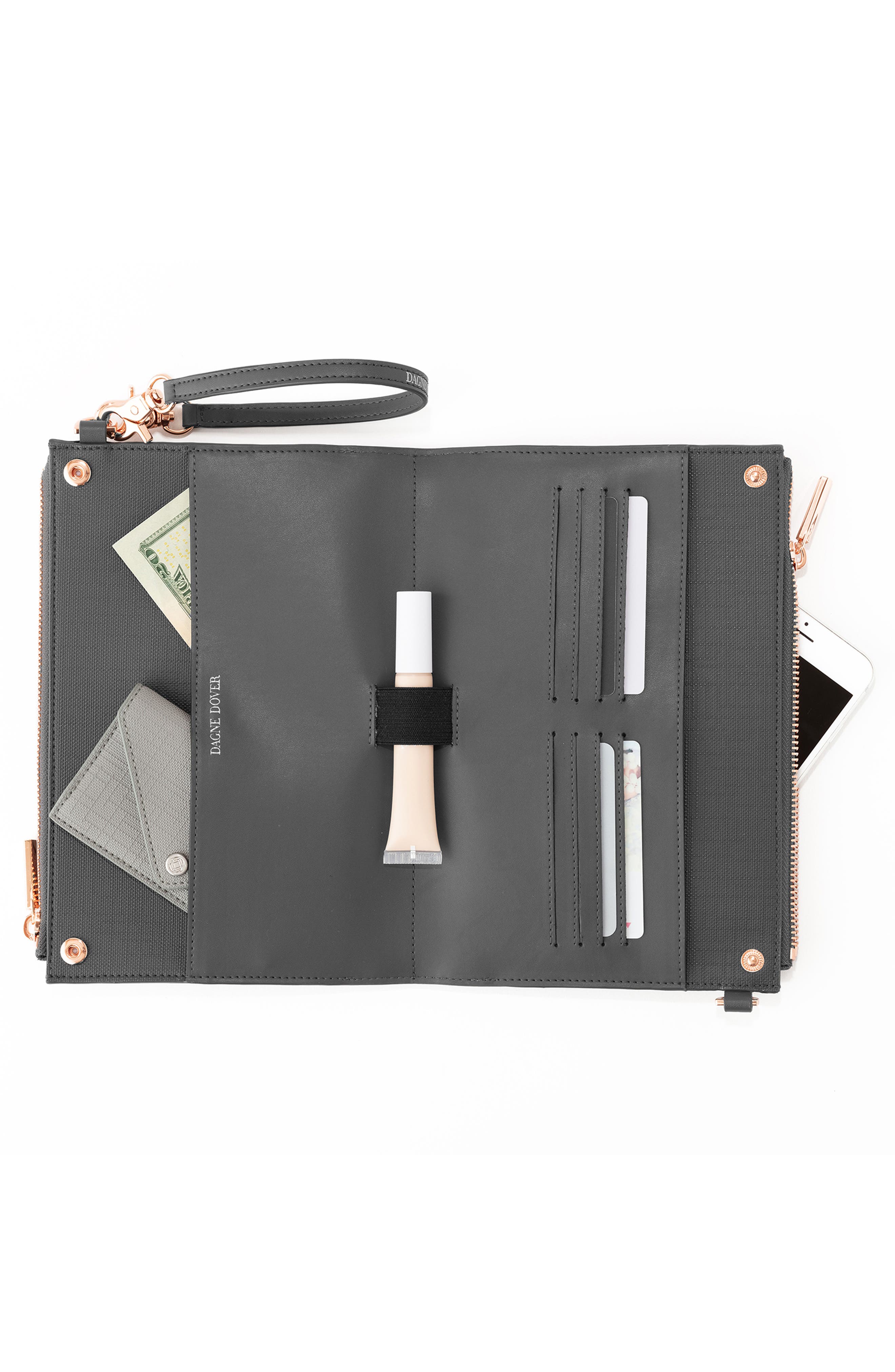 Essentials Coated Canvas Clutch/Wallet, Alternate, color, GRAPHITE