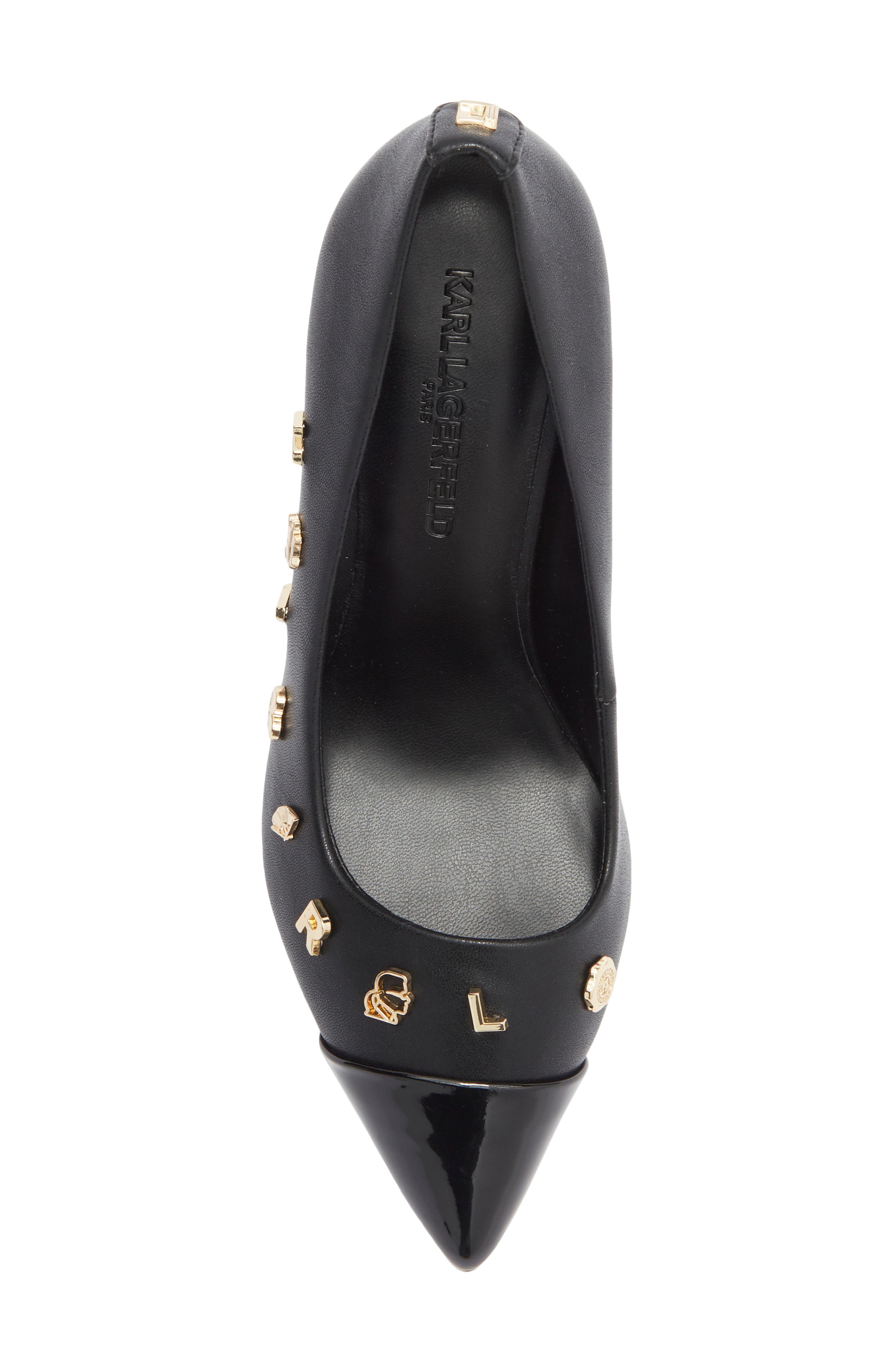 KARL LAGERFELD PARIS Gloria Pins Cap Toe Pump, Alternate, color, 