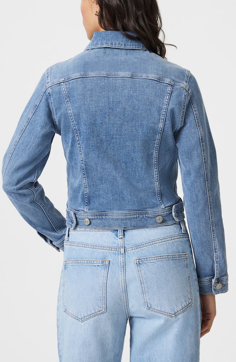 Mavi Jeans Cecilia Slim Fit Denim Trucker Jacket, Alternate, color, Light Brushed Flex Blue