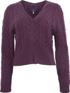 Lords of Harlech Samantha Cashmere Blend Cable Knit Cardigan Sweater