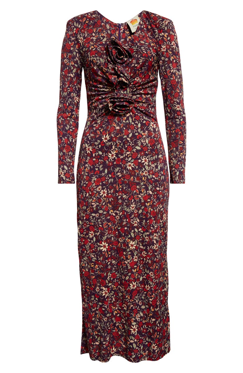 FARM Rio Floral Bracelet Sleeve Jersey Dress, Alternate, color,