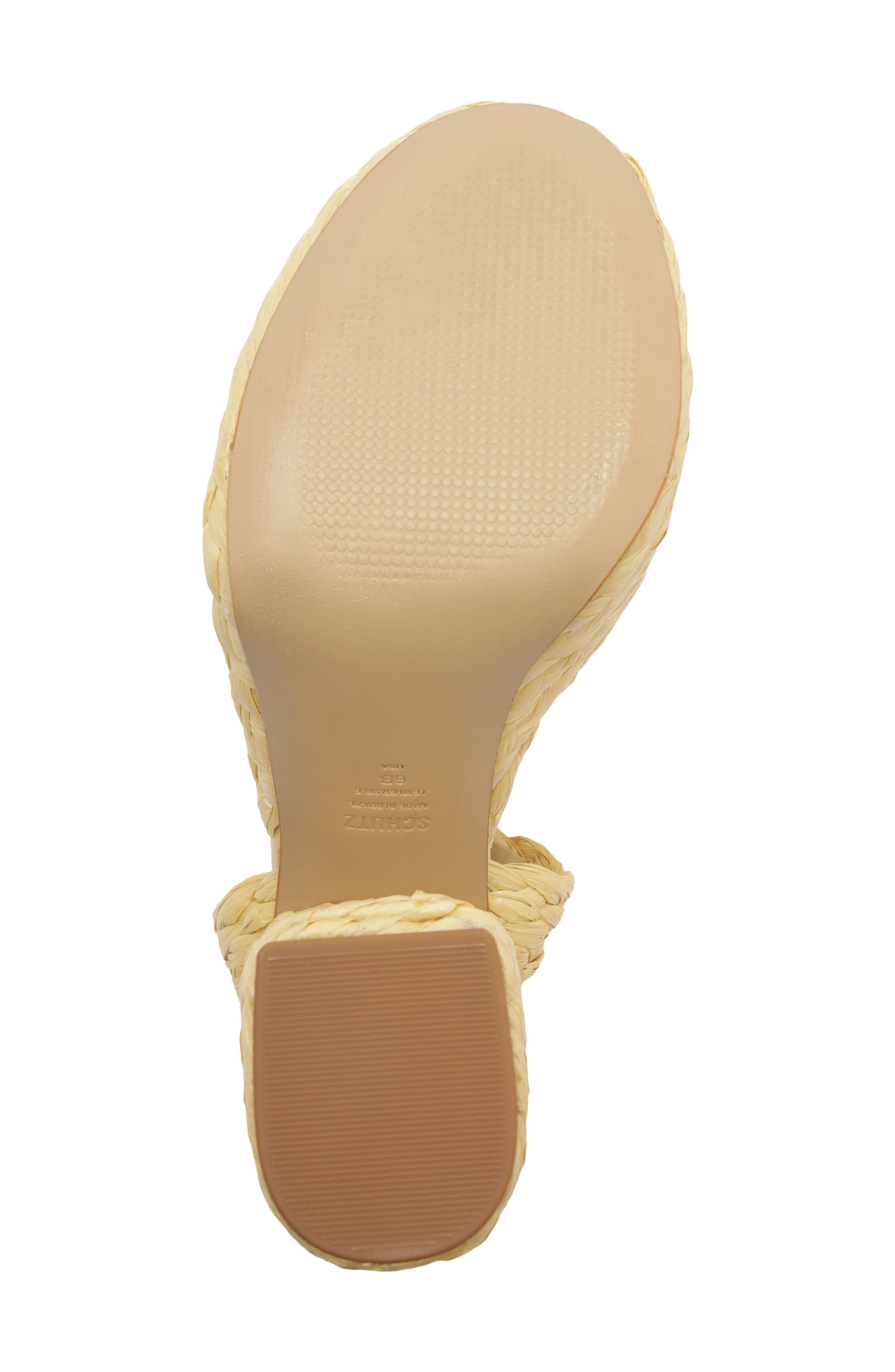Schutz Ayana Ankle Strap Platform Sandal, Alternate, color, Palha/ Natural Nibs
