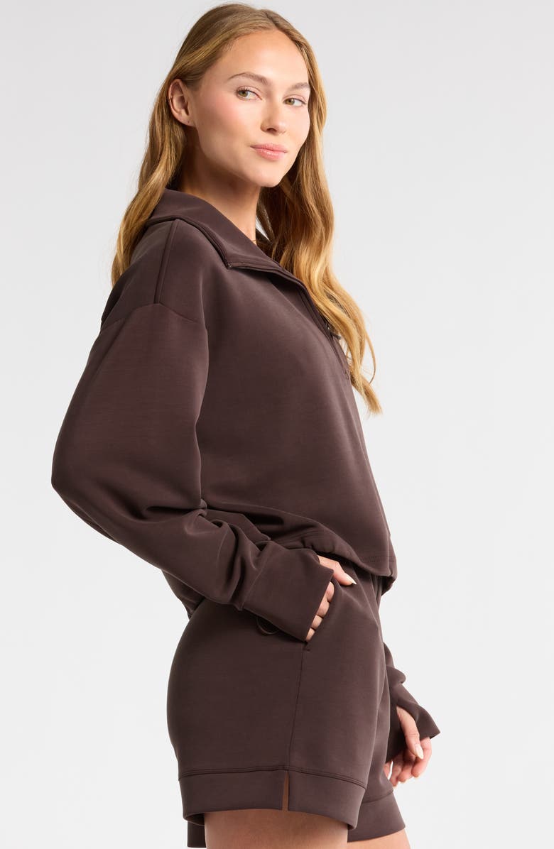 Zella Ultrasoft Knit Half Zip Pullover, Alternate, color, Brown Mole